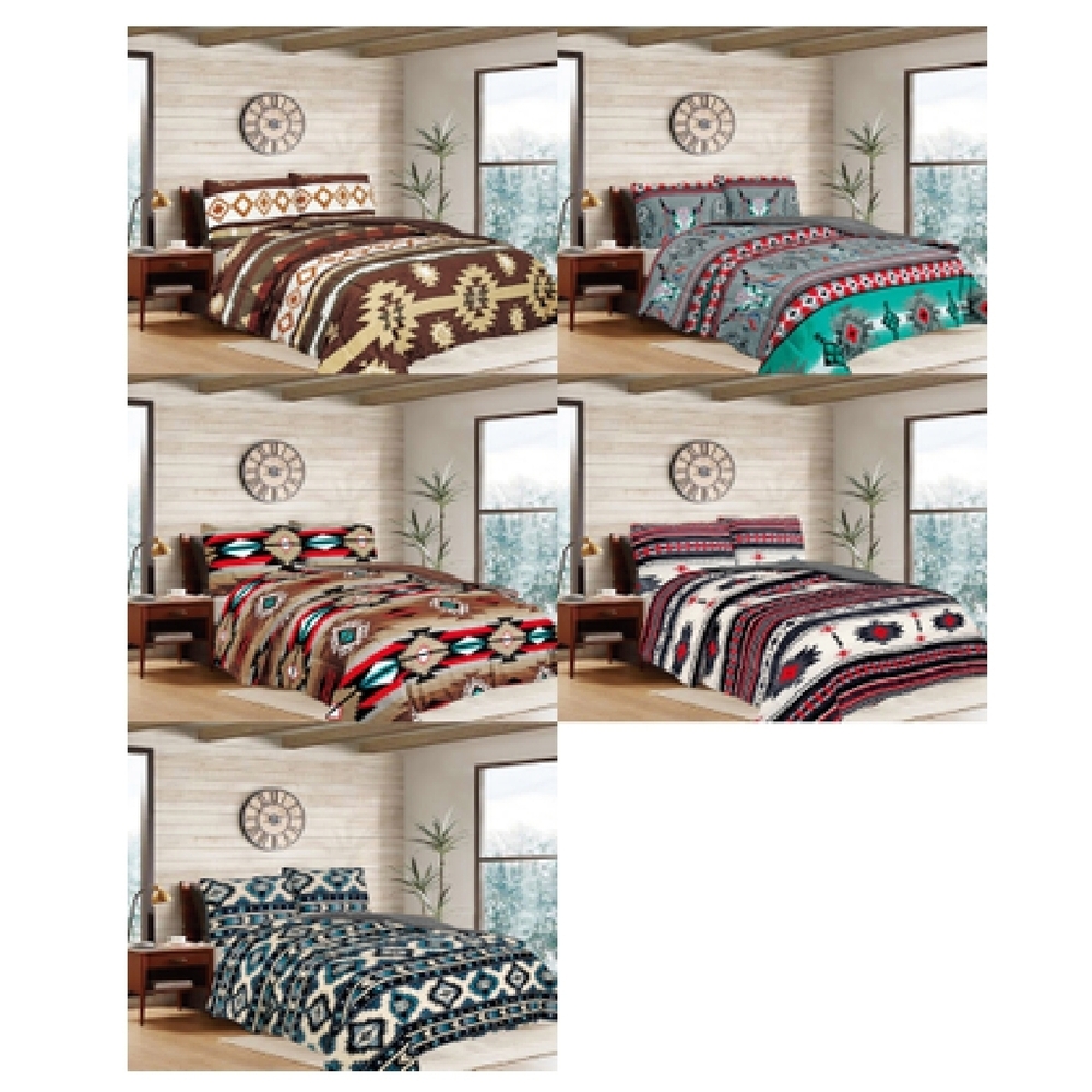 Southwestern Style Comforter Set - Brown and Teal